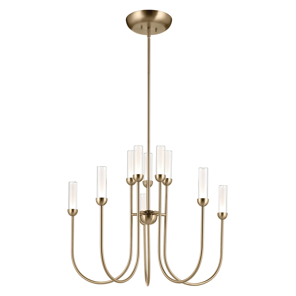 Moraine 30 Inch LED 10 Light 2-Tier Chandelier in Champagne Bronze