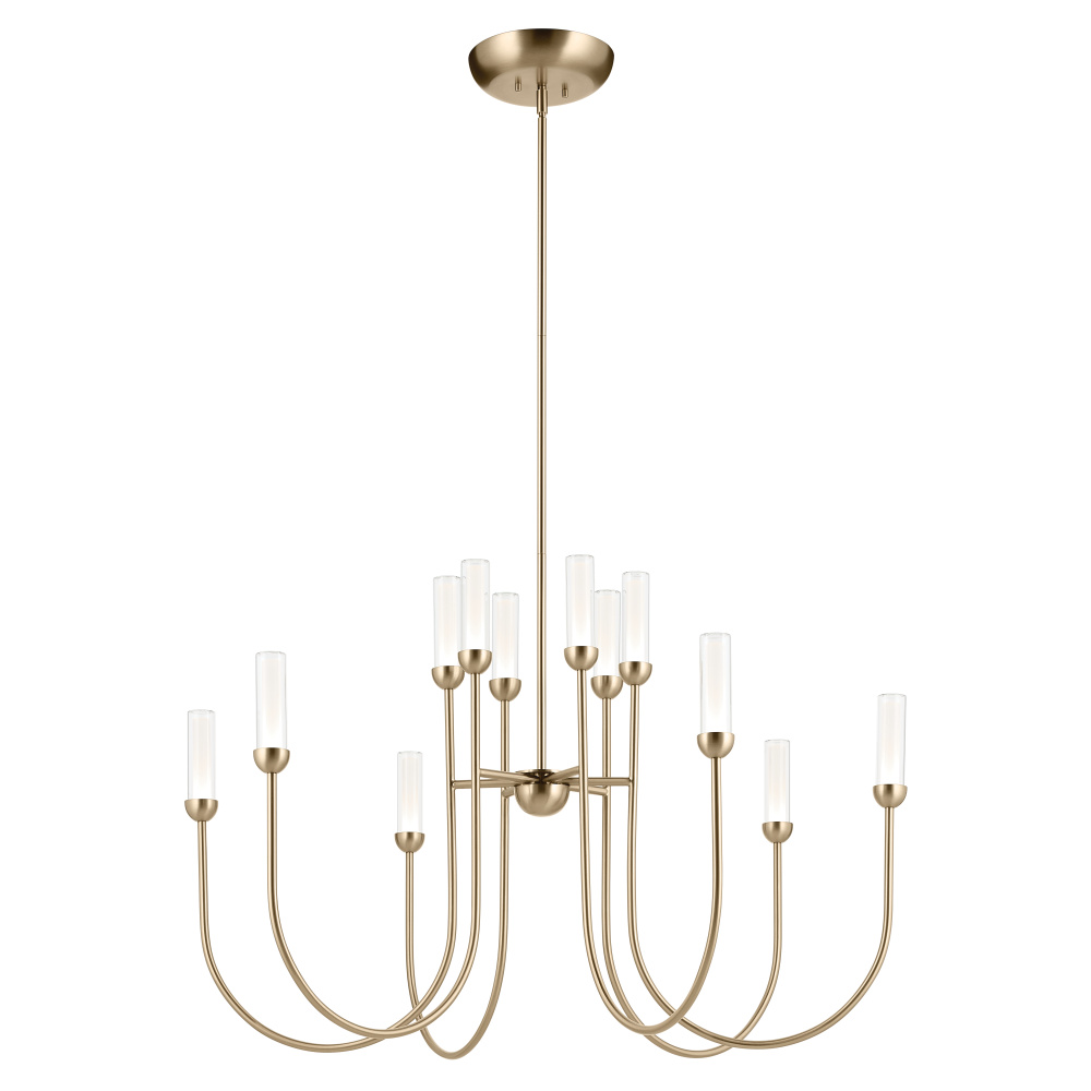 Moraine 40 Inch LED 12 Light 2-Tier Chandelier in Champagne Bronze