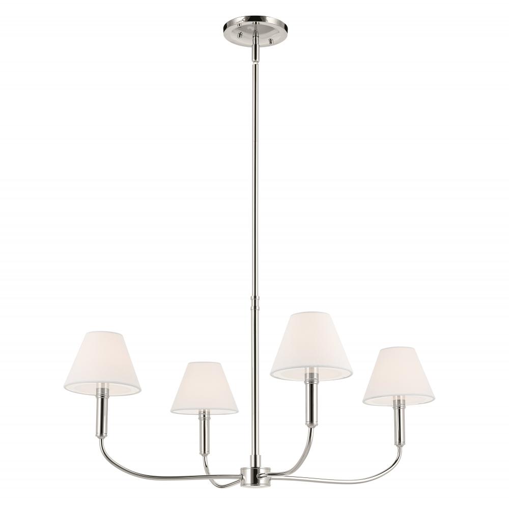 Eadie 30.75 Inch 4 Light Chandelier in Polished Nickel