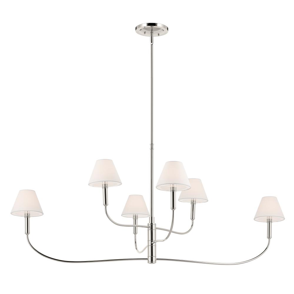Eadie 51.5 Inch 6 Light Chandelier in Polished Nickel