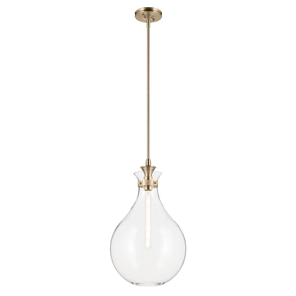 Laria 14 Inch 1 Light Pendant with Clear Glass in Champagne Bronze