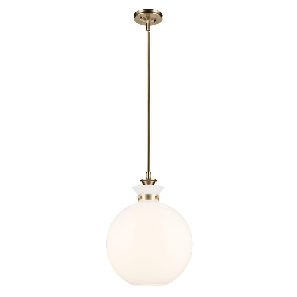 Laria 15 Inch 1 Light Pendant with Opal Glass in Champagne Bronze