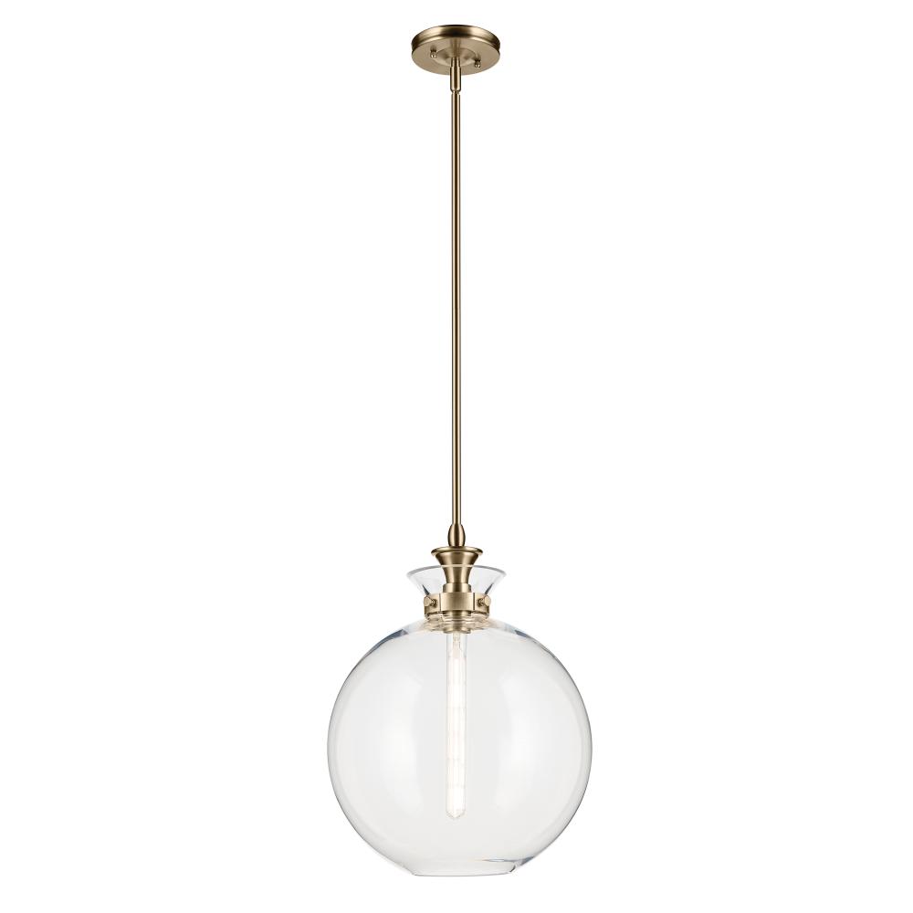 Laria 15 Inch 1 Light Pendant with Clear Glass in Champagne Bronze