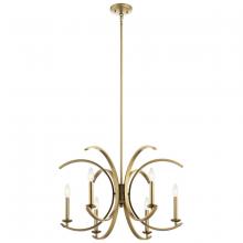 Kichler 52116BNB - Cassadee 16.5" 6 Light Chandelier in Brushed Natural Brass