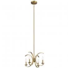 Kichler 52119BNB - Cassadee 16" 4 Light Convertible Pendant/Semi Flush Brushed in Natural Brass