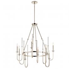 Kichler 52210PN - Kadas 40.75" 8 Light Chandelier with Clear Crystal Glass in Polished Nickel
