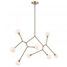 Kichler 52764CPZ - Cassius 61.25 with Opal Glass in 8 Light Convertible Chandelier with Opal Glass in Champagne Bronze