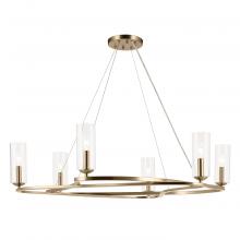 Kichler 52771CPZ - Harpin 37.75 Inch 6 Light Chandelier with Clear Glass in Champagne Bronze