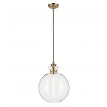 Kichler 52779CPZCLR - Laria 15 Inch 1 Light Pendant with Clear Glass in Champagne Bronze