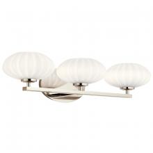 Kichler 55025PN - Pim 25" 3 Light Vanity Light with Satin Etched Cased Opal Glass in Polished Nickel