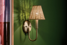 Kichler 52732CPZ - Bekah 13 Inch 1 Light Wall Sconce with Handwoven Rattan Shade in Champagne Bronze