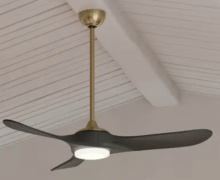 Kichler 310552CPZ - 52 in Mylo Ceiling Fan w/ Satin Etch Cased Opal Glass in Champagne Bronze w/ Jet Black Wood Blades