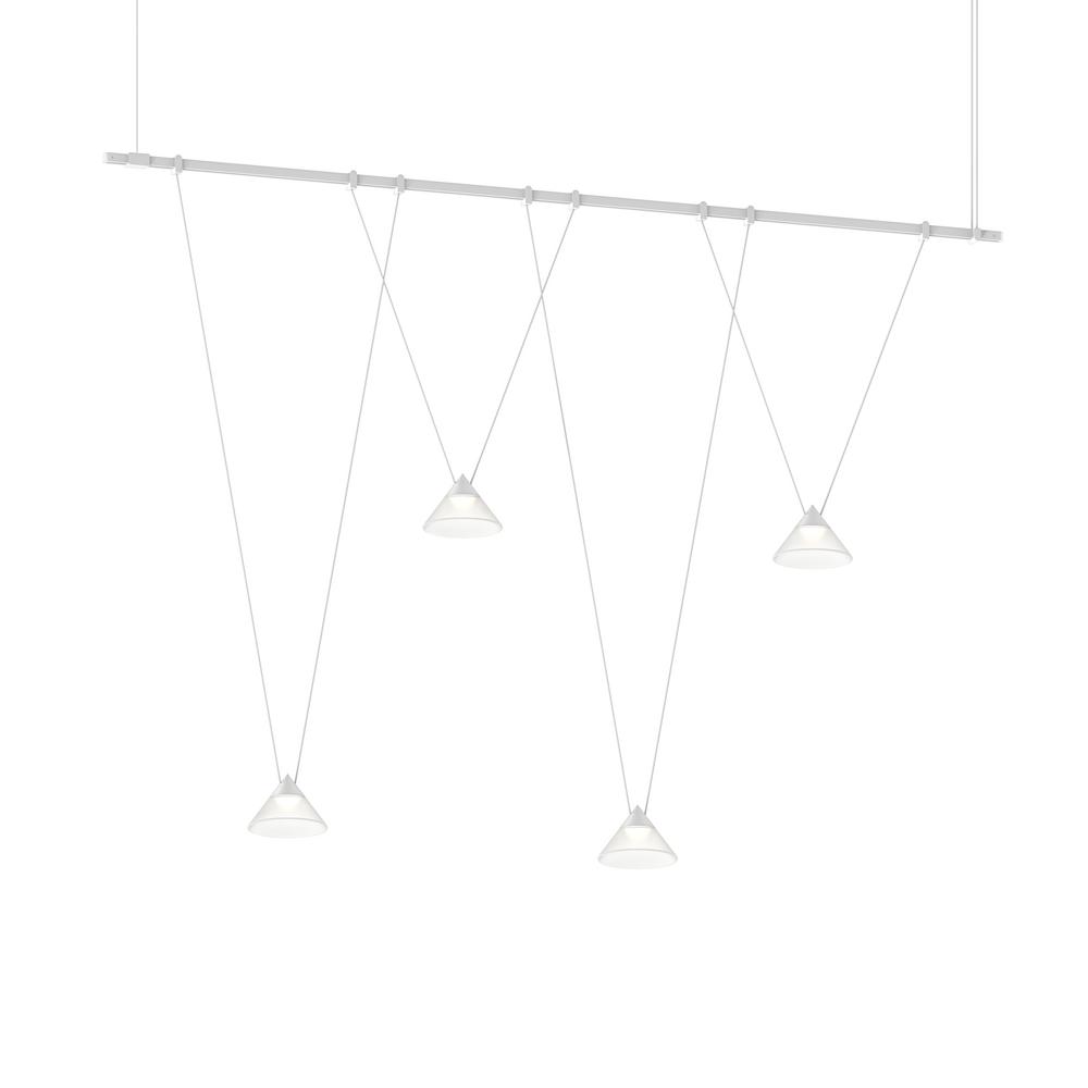 48&#34; 1-Tier Linear w/ V-Line Etched Glass Cone Luminaires