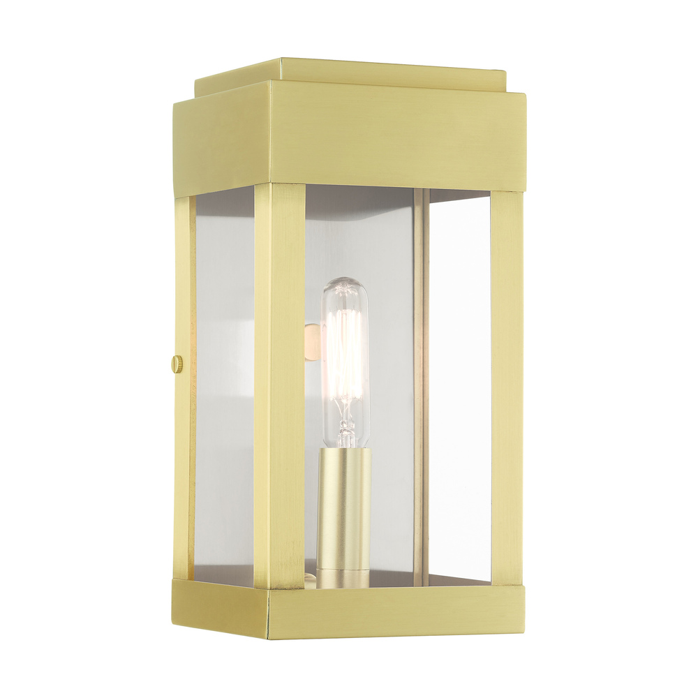 1 Lt Satin Brass Outdoor ADA Wall Lantern