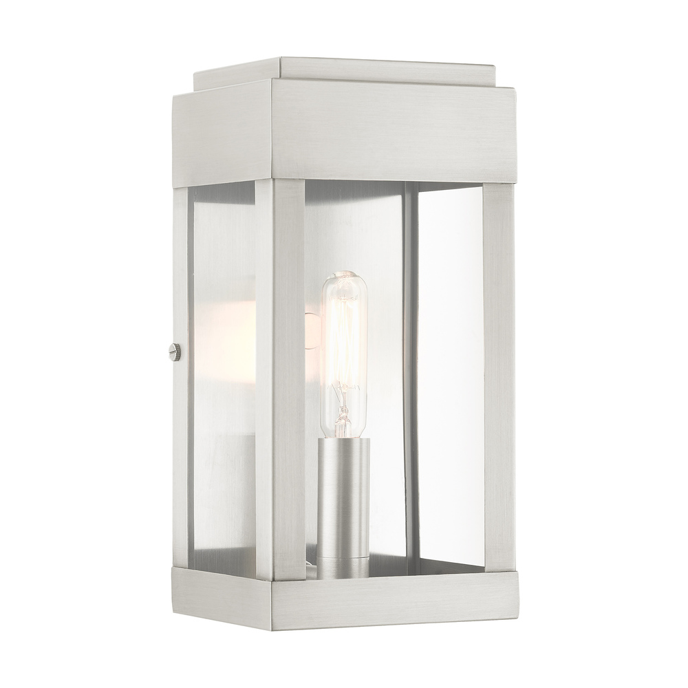 1 Lt Brushed Nickel Outdoor ADA Wall Lantern