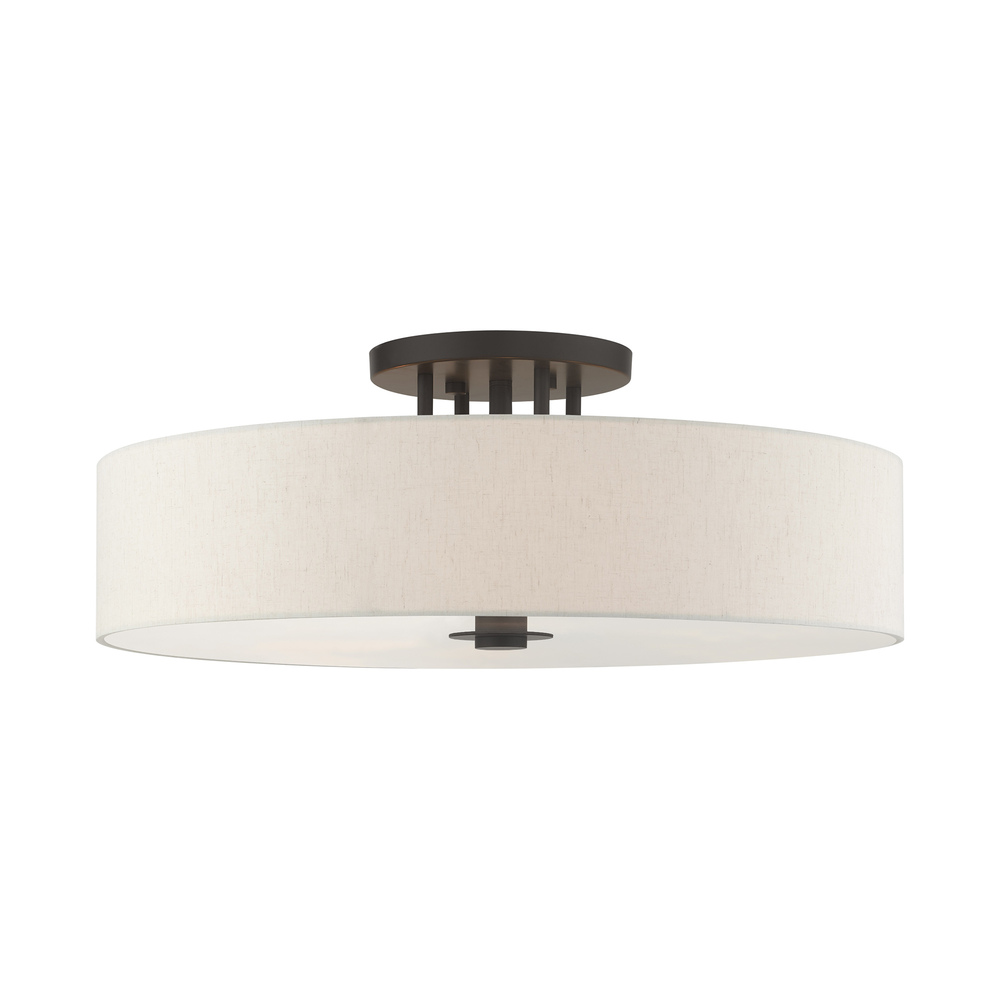6 Lt English Bronze Semi Flush