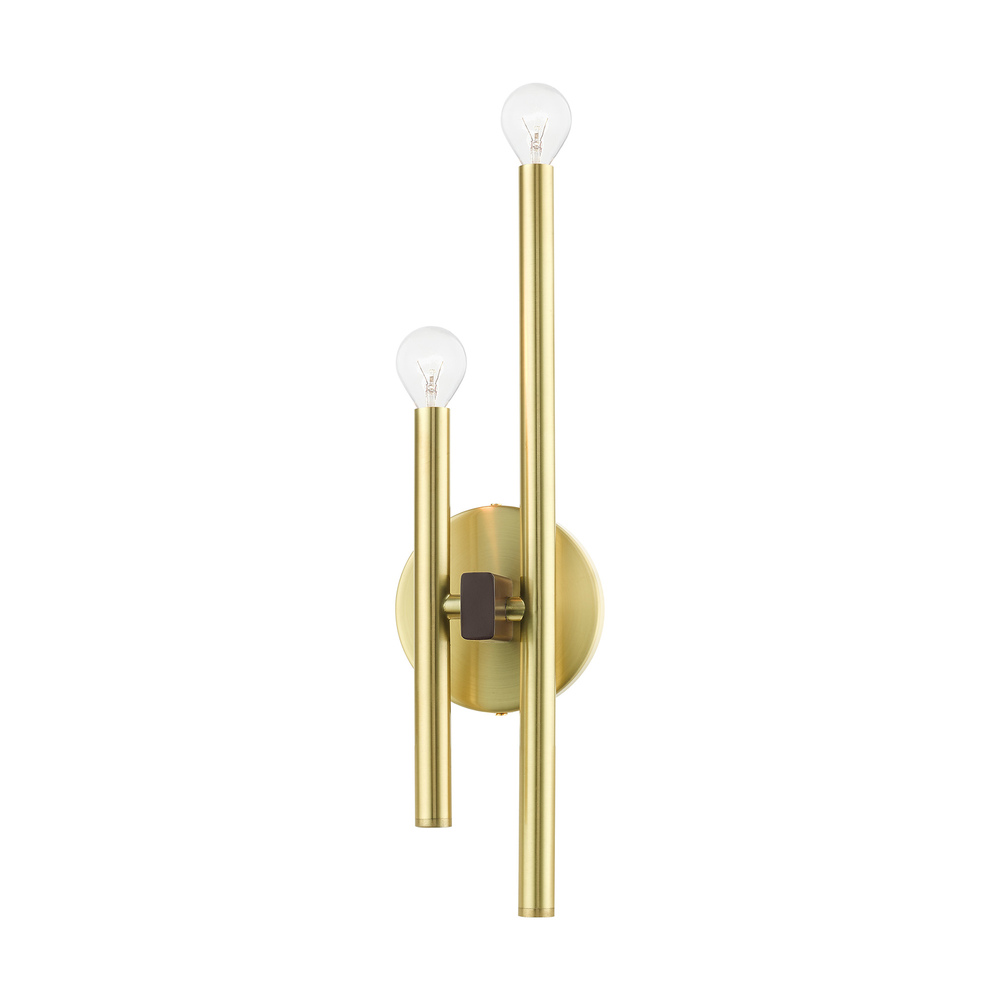 2 Lt Satin Brass ADA Double Sconce
