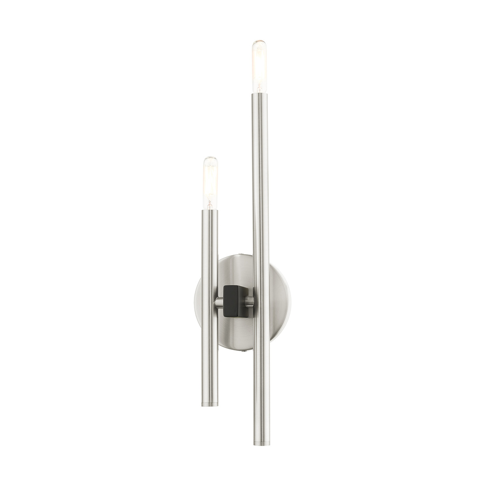 2 Lt Brushed Nickel ADA Double Sconce