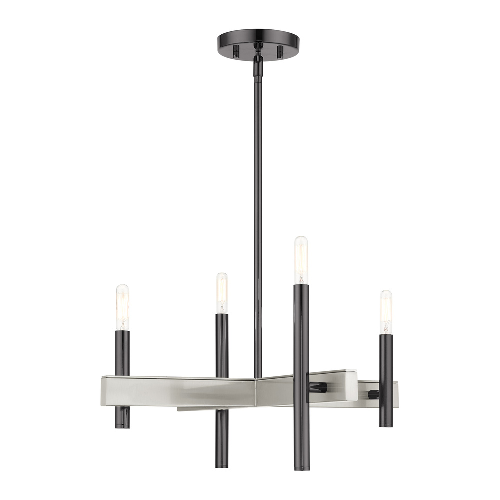 4 Lt Black Chrome Chandelier
