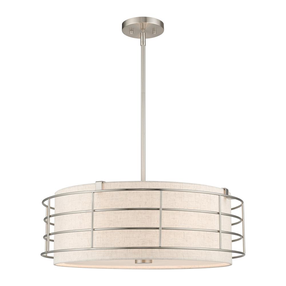 5 Light Brushed Nickel Pendant Chandelier