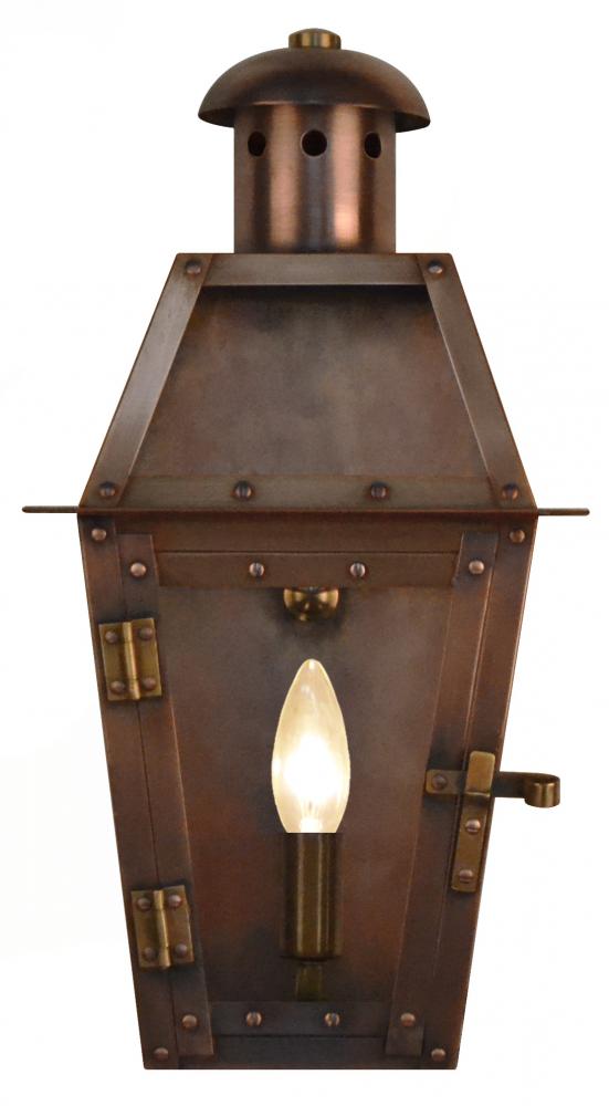 The CopperSmith Arcadia 16&#34; Tall Copper Electric Wall Mount Outdoor Light Lantern Sconce
