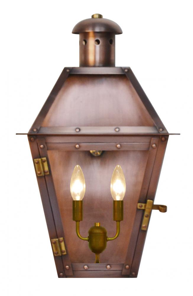 The CopperSmith Arcadia 18&#34; Tall Copper Electric Wall Mount Outdoor Light Lantern Sconce