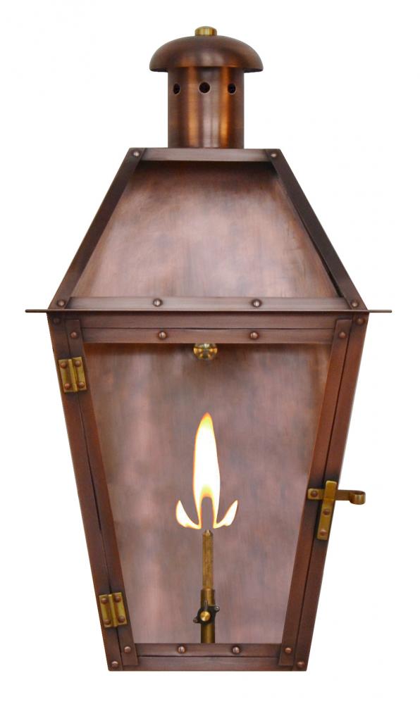 The CopperSmith Arcadia 23&#34; Tall Copper Gas Wall Mount Outdoor Light Lantern Sconce