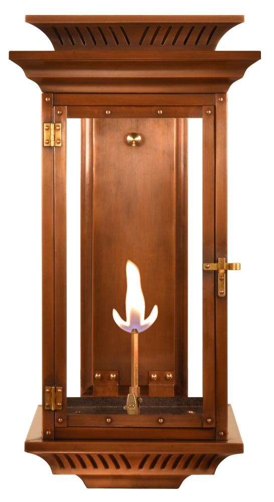 The CopperSmith Biltmore Collection Approach 26&#34; Tall Copper Gas Wall Mount Outdoor Light Lanter
