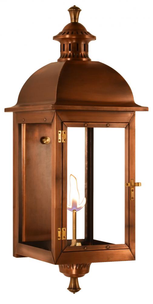 The CopperSmith Biltmore Collection Arcus 30&#34; Tall Copper Gas Wall Mount Outdoor Light Lantern