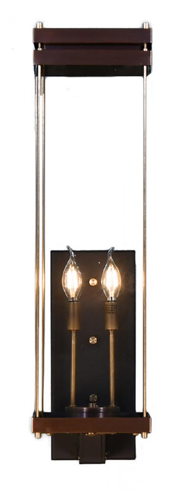 The CopperSmith Austin 23&#34; Tall Copper Electric Wall Mount Outdoor Light Lantern Sconce