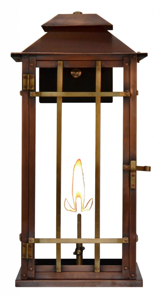 The CopperSmith Badlands 21&#34; Tall Copper Gas Wall Mount Outdoor Light Lantern Sconce