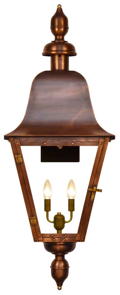 The CopperSmith Belmont 30&#34; Tall Copper Electric Wall Mount Outdoor Light Lantern Sconce