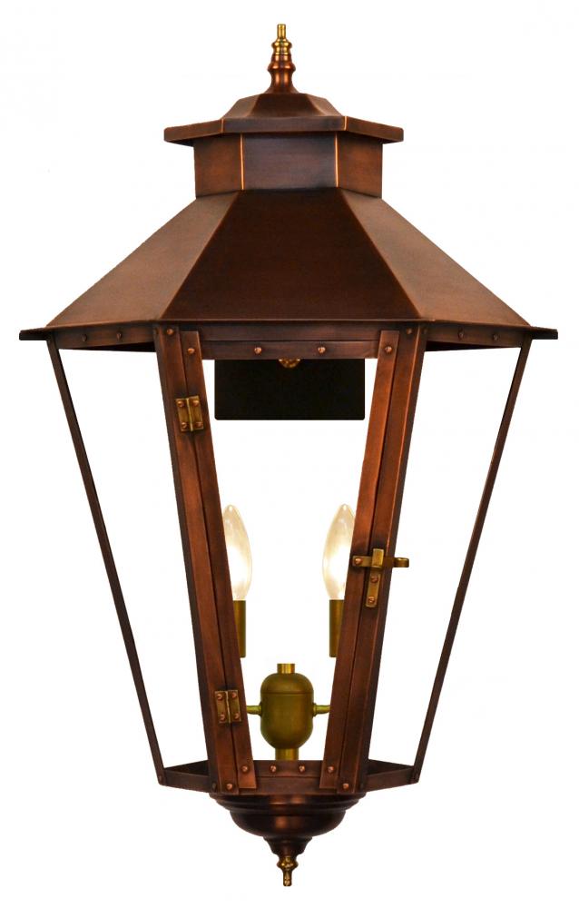 The CopperSmith Bayou Street 20&#34; Tall Copper Electric Wall Mount Outdoor Light Lantern Sconce