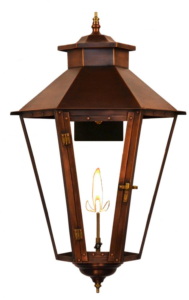 The CopperSmith Bayou Street 31&#34; Tall Copper Gas Wall Mount Outdoor Light Lantern Sconce