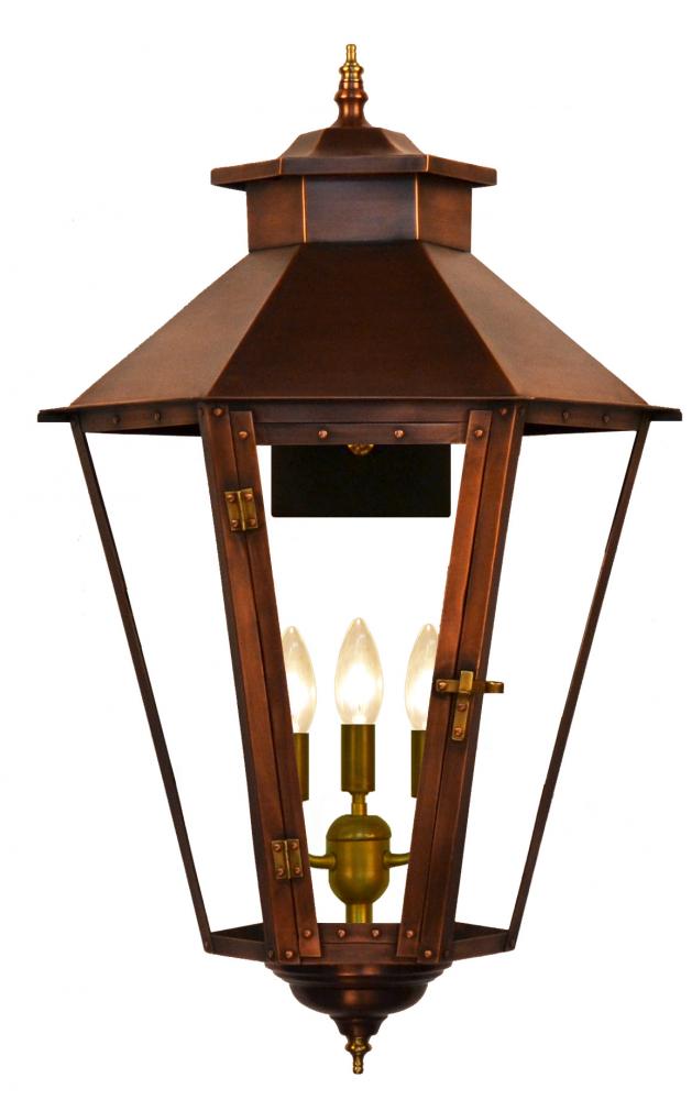 The CopperSmith Bayou Street 34&#34; Tall Copper Electric Wall Mount Outdoor Light Lantern Sconce