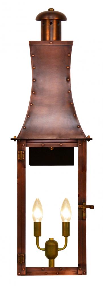 The CopperSmith Churchill 28&#34; Tall Copper Electric Wall Mount Outdoor Light Lantern Sconce