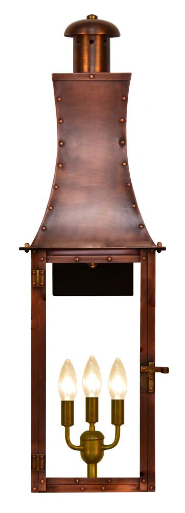 The CopperSmith Churchill 36&#34; Tall Copper Electric Wall Mount Outdoor Light Lantern Sconce