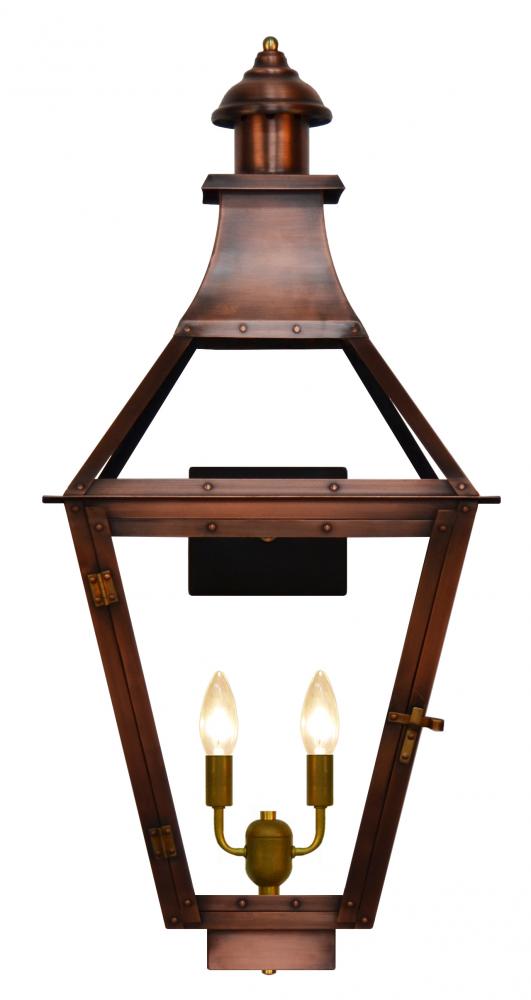 The CopperSmith Creole 25&#34; Tall Copper Electric Wall Mount Outdoor Light Lantern Sconce