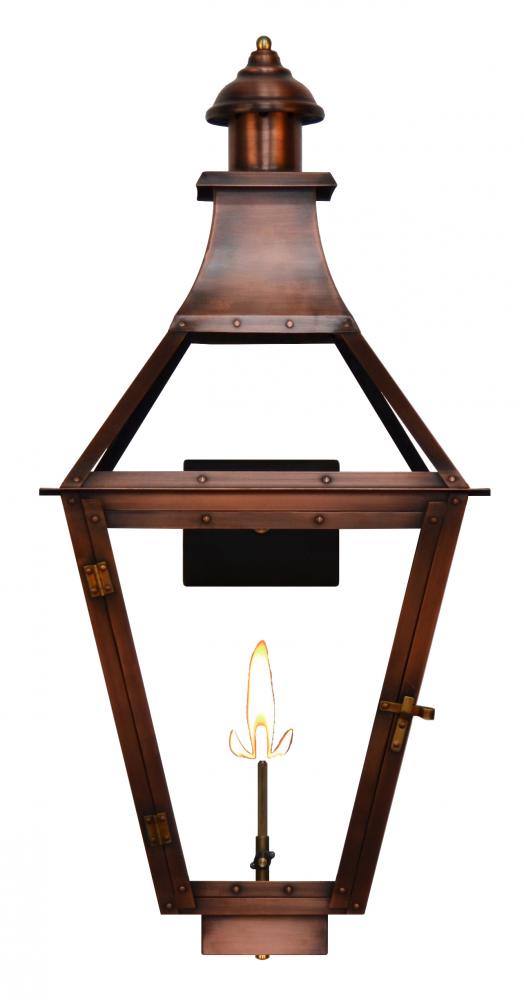The CopperSmith Creole 25&#34; Tall Copper Gas Wall Mount Outdoor Light Lantern Sconce