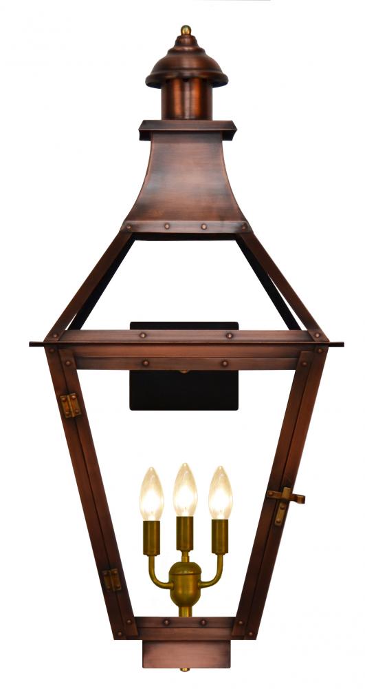 The CopperSmith Creole 36&#34; Tall Copper Electric Wall Mount Outdoor Light Lantern Sconce
