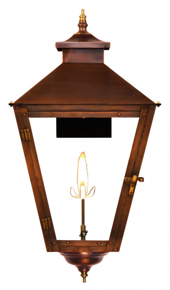 The CopperSmith Conception Street 19&#34; Tall Copper Gas Wall Mount Outdoor Light Lantern Sconce