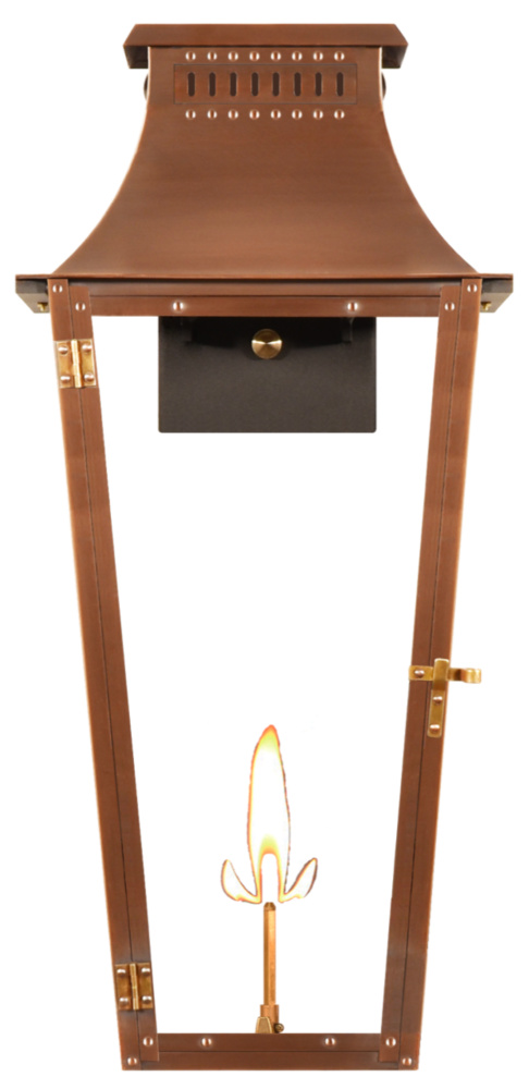 The CopperSmith East Bay 27&#34; Tall Copper Gas Wall Mount Outdoor Light Lantern Sconce