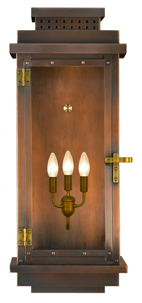 The CopperSmith Contempo Flush 31&#34; Tall Copper Electric Wall Mount Outdoor Light Lantern Sconce