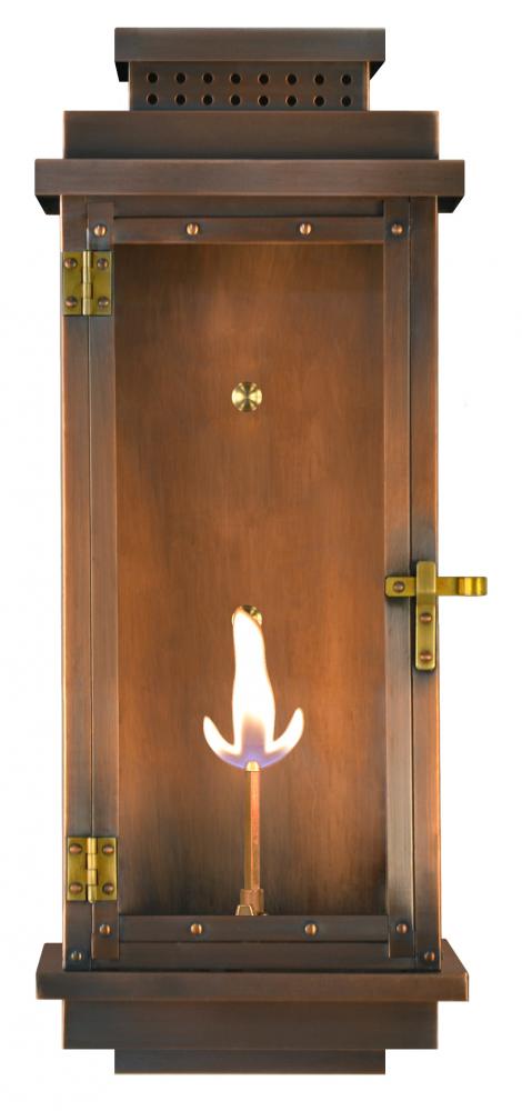 The CopperSmith Contempo Flush 31&#34; Tall Copper Gas Wall Mount Outdoor Light Lantern Sconce