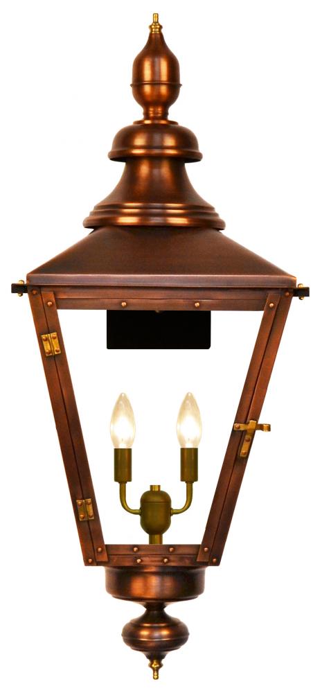 The CopperSmith Franklin Street 32&#34; Tall Copper Electric Wall Mount Outdoor Light Lantern Sconce