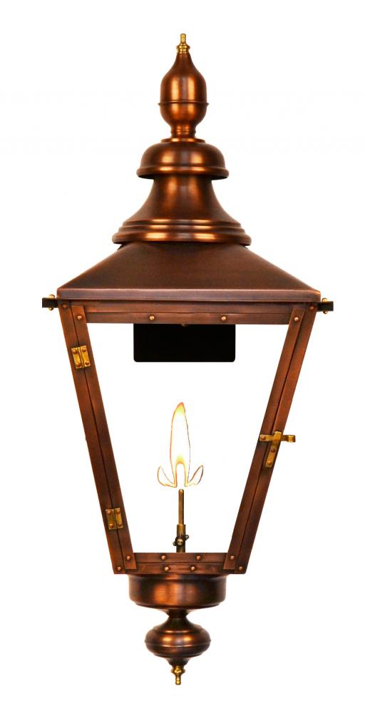 The CopperSmith Franklin Street 32&#34; Tall Copper Gas Wall Mount Outdoor Light Lantern Sconce