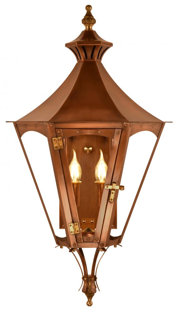The CopperSmith Biltmore Collection Gala 25&#34; Tall Copper Electric Wall Mount Outdoor Light Lante