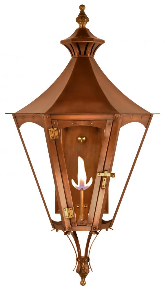 The CopperSmith Biltmore Collection Gala 39&#34; Tall Copper Gas Wall Mount Outdoor Light Lantern