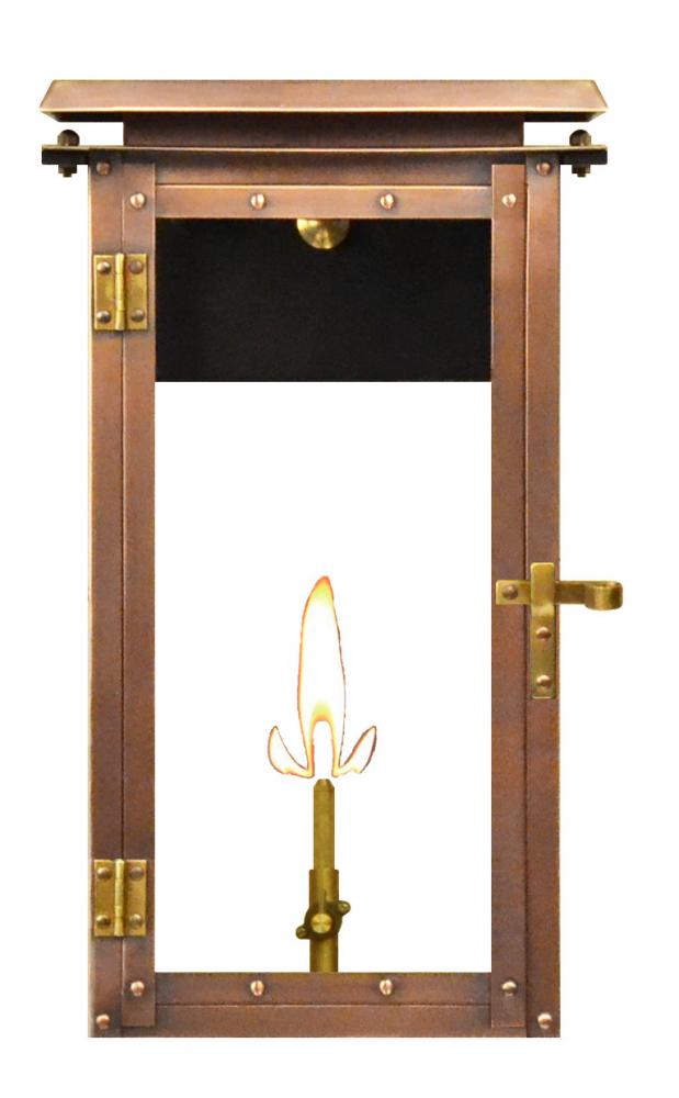 The CopperSmith Hyland 15&#34; Tall Copper Gas Wall Mount Outdoor Light Lantern Sconce