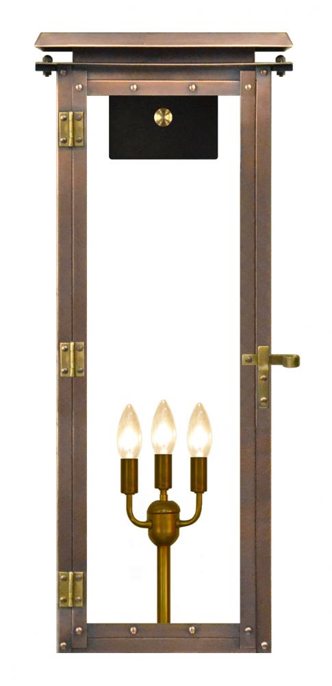 The CopperSmith Hyland 30&#34; Tall Copper Electric Wall Mount Outdoor Light Lantern Sconce